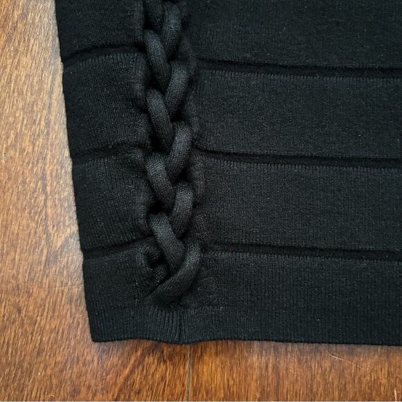 Express Black Women's Bandage Skirt With Braided Details, Bodycon, Size XS, NWT - Picture 5 of 12